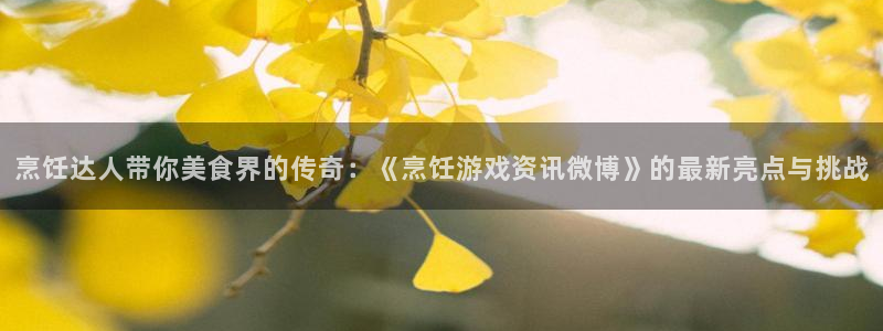 多彩娱乐主管：烹饪达人带你美食界的传奇：《烹饪游戏资讯微博》